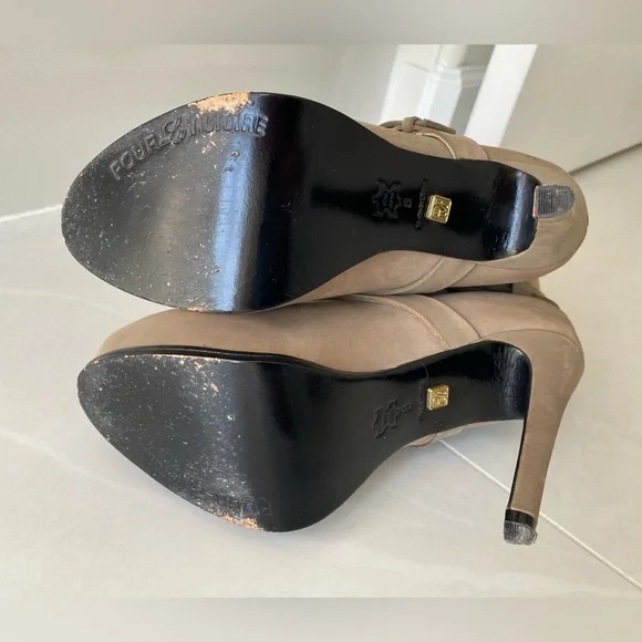 Pour La Victoire Lizzie Boots Grey Taupe Fur 8 - Picture 7 of 11